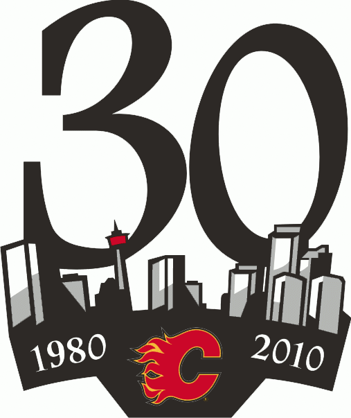 Calgary Flames 2009 10 Anniversary Logo iron on paper